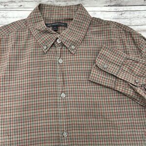 John Varvatos USA Button Up Shirt Men M Roll Tab Plaid Casual Cotton Lightweight